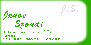 janos szondi business card